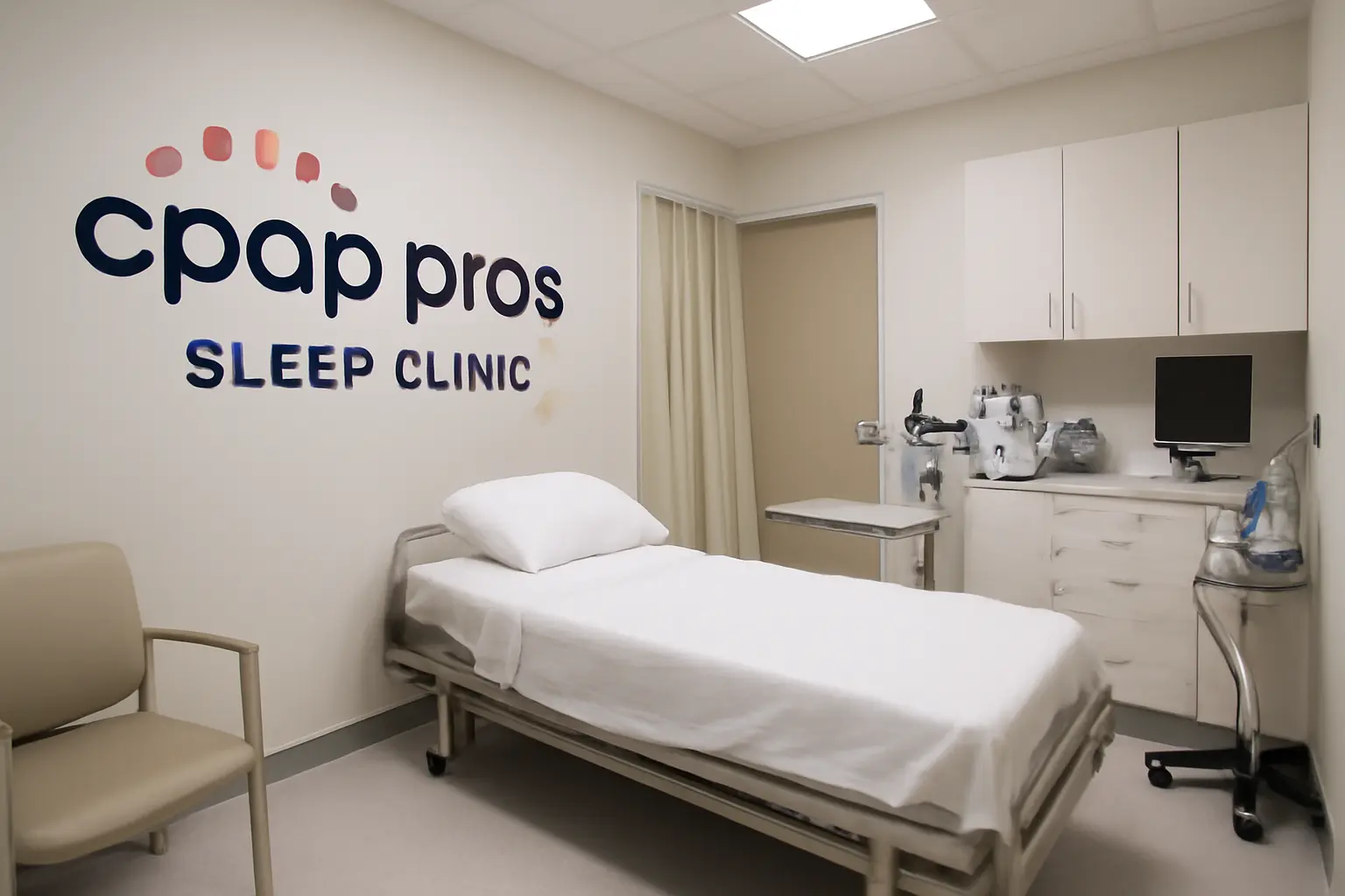 CPAP Pros Sleep Clinic room with equipment for sleep care