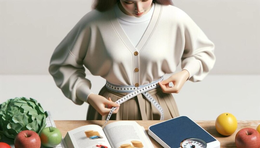 Woman measuring her waist to manage weight and health.