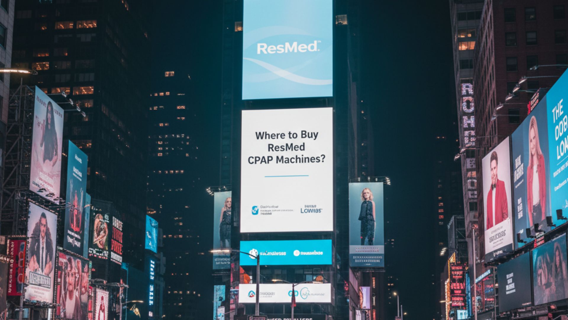 ResMed CPAP Machines advertisement in Times Square.