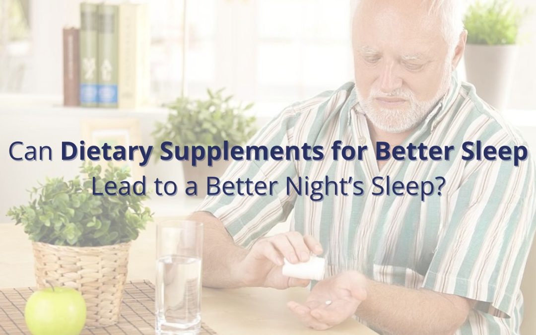 Older man taking sleep supplements with water at home