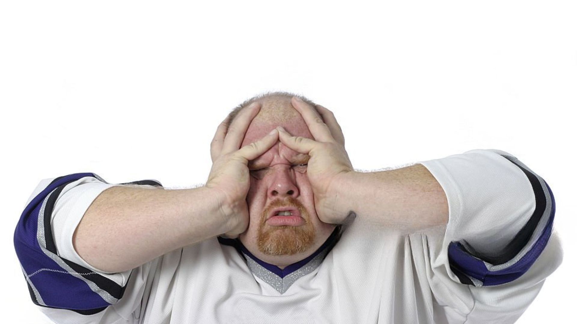 Man showing irritability and stress from sleep apnea symptoms