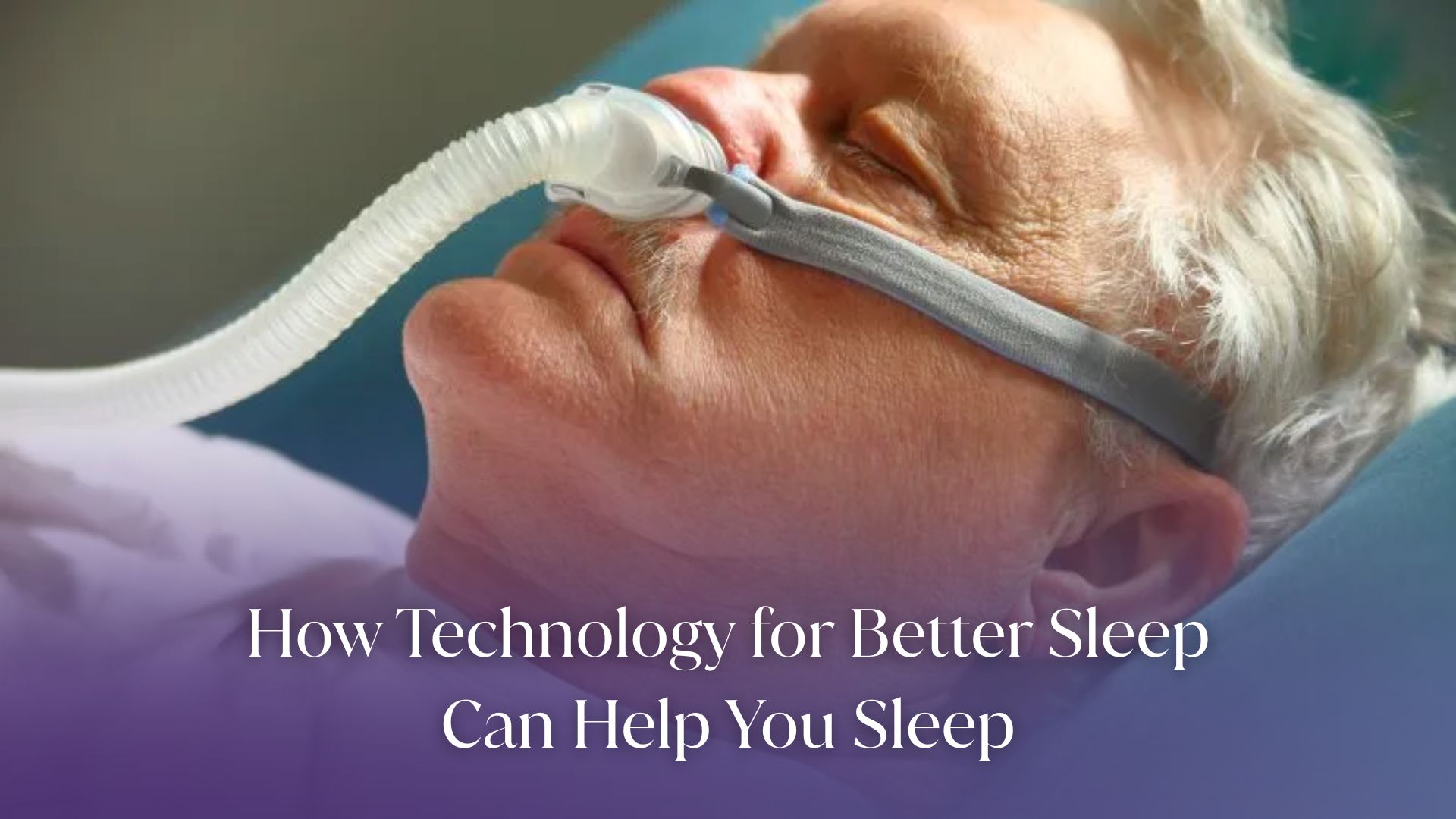 Older adult using CPAP technology for better sleep quality