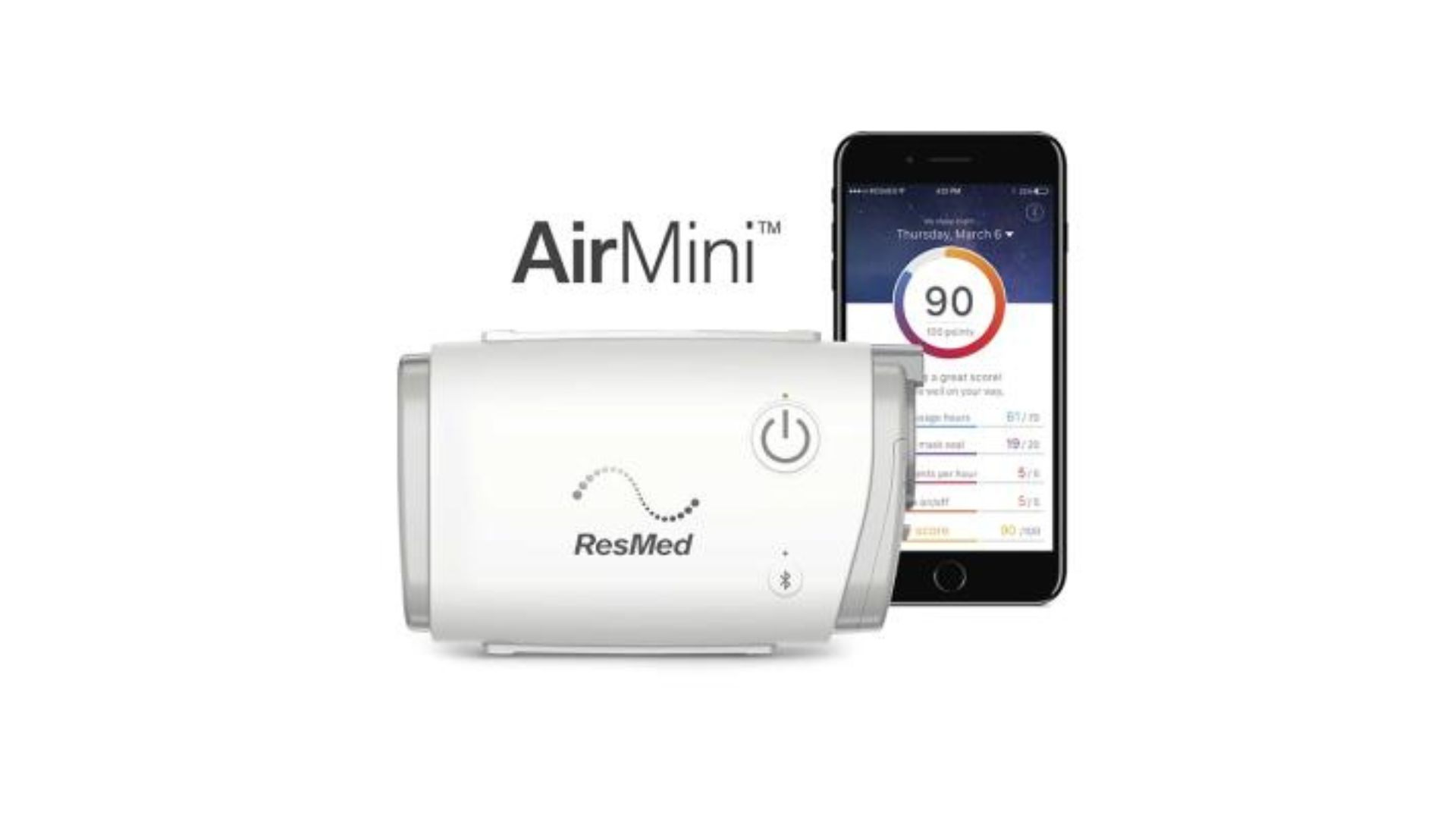 ResMed AirMini CPAP with mobile app connectivity tracking