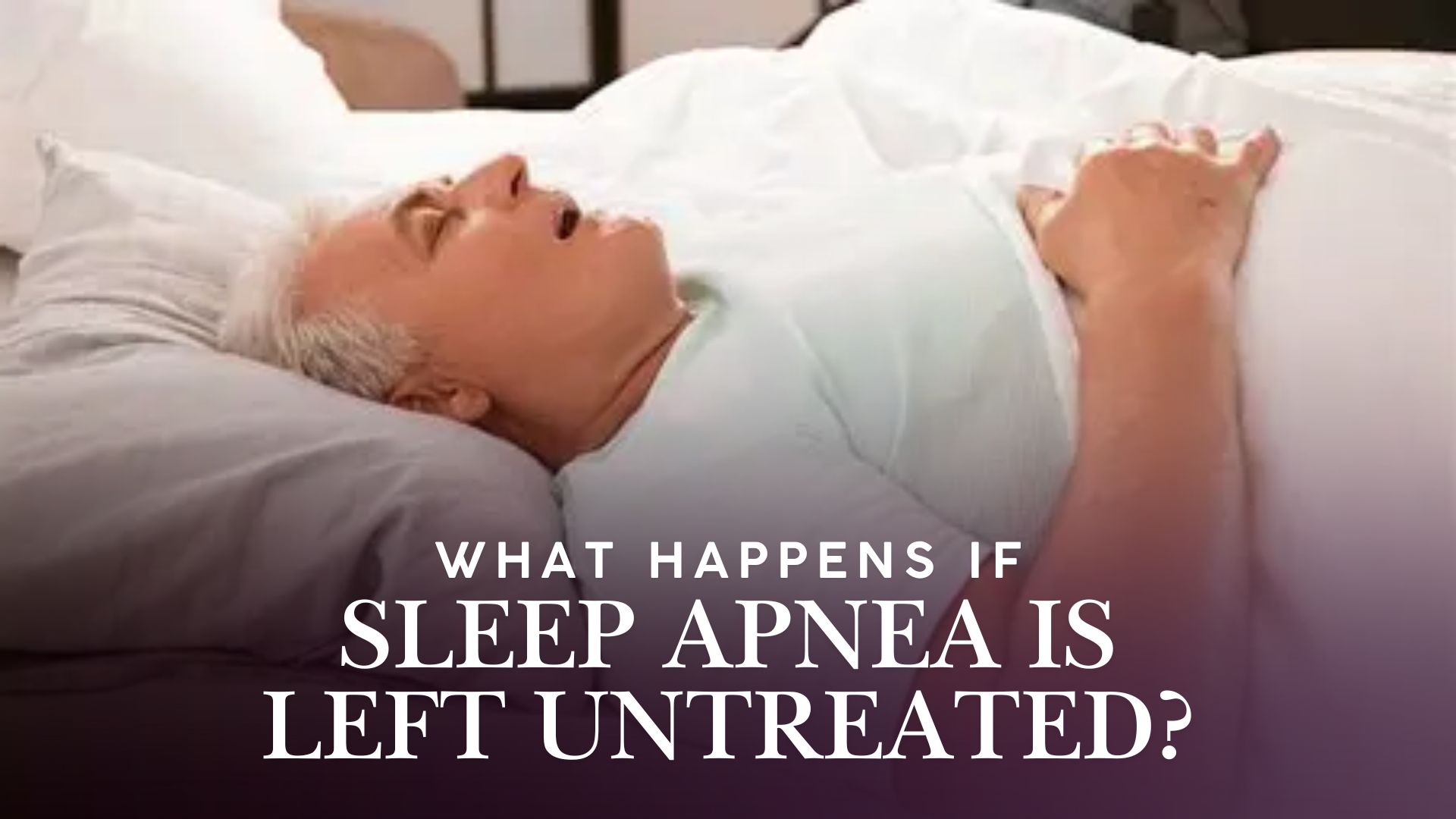 Person sleeping with open mouth showing sleep apnea signs
