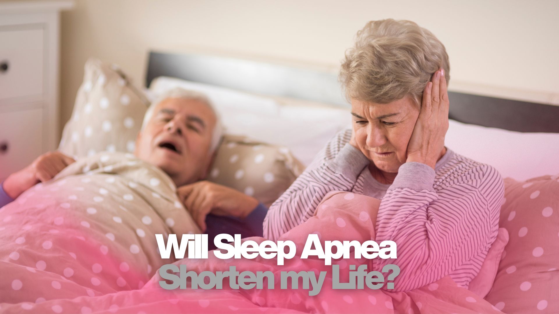 Couple in bed affected by sleep apnea and snoring