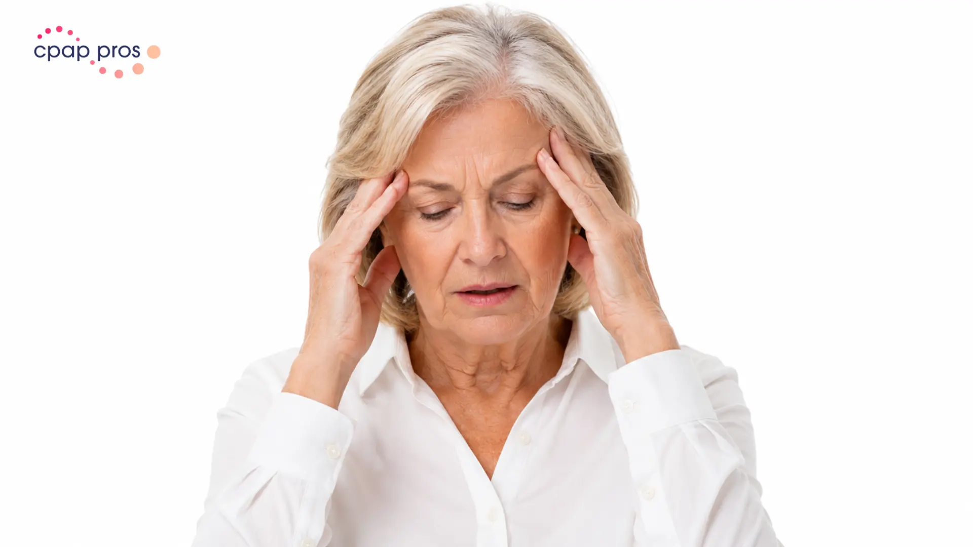 Woman stressed by Last Stage of Sleep Apnea symptoms daily