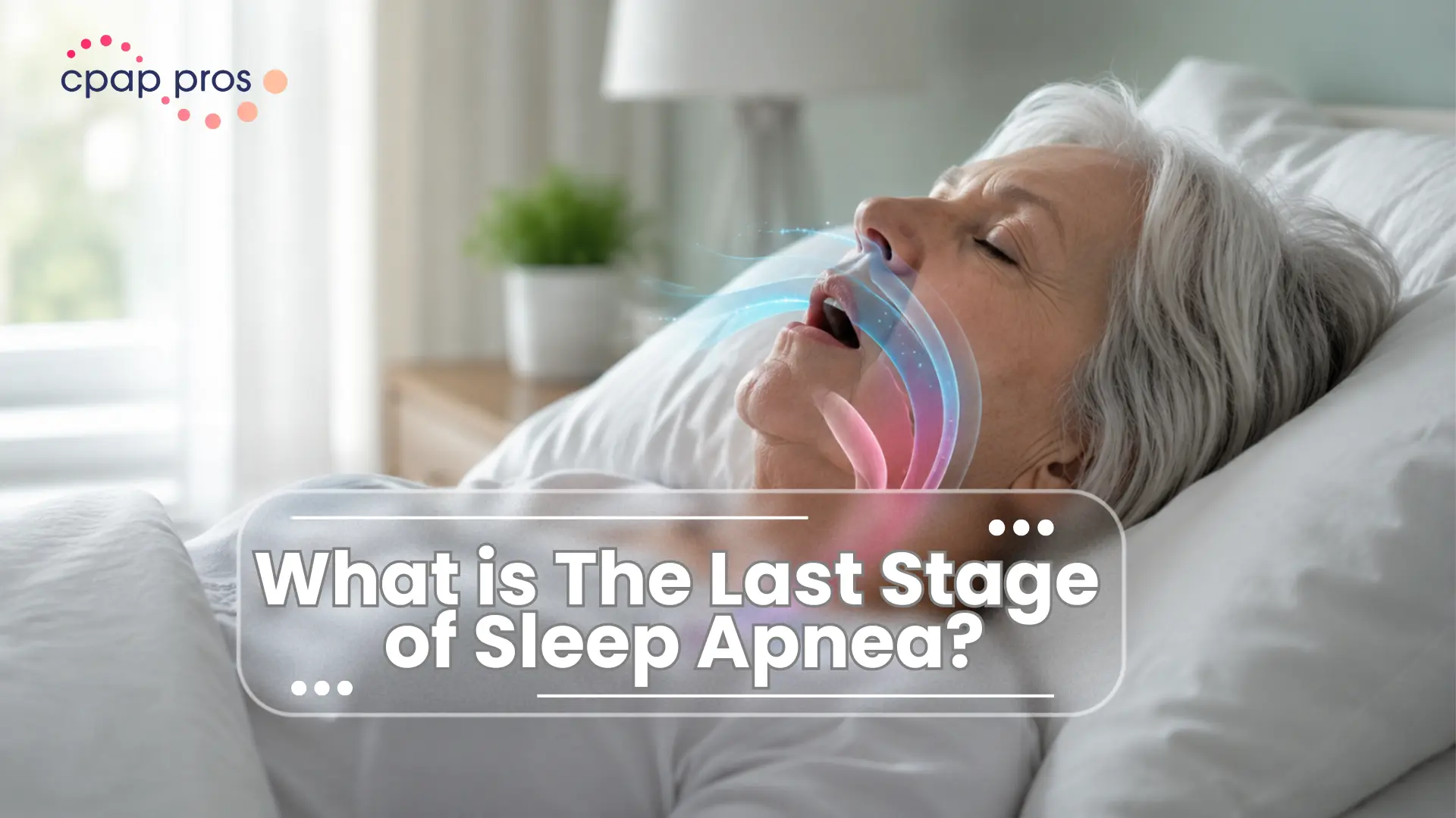 Woman showing Last Stage of Sleep Apnea symptoms during sleep